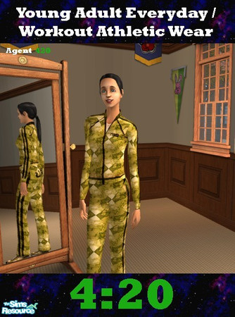 Sims 2 — Golden Destiny Athletic Wear by Agent420 — The Golden Destiny Athletic Wear gives whoever wears it the power to