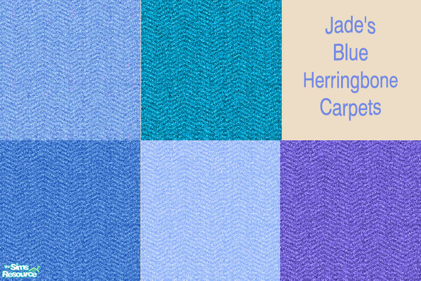 Sims 2 — Jade's Blue Herringbone Carpets Set by Jade0229 — This set includes five new blue herringbone carpets (thin