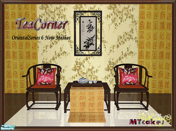 Sims 2 — MTcakes-OrientalTeaCorner-Mesh by MTcakes — If you have a oriental style house,you can\'t miss this set!They