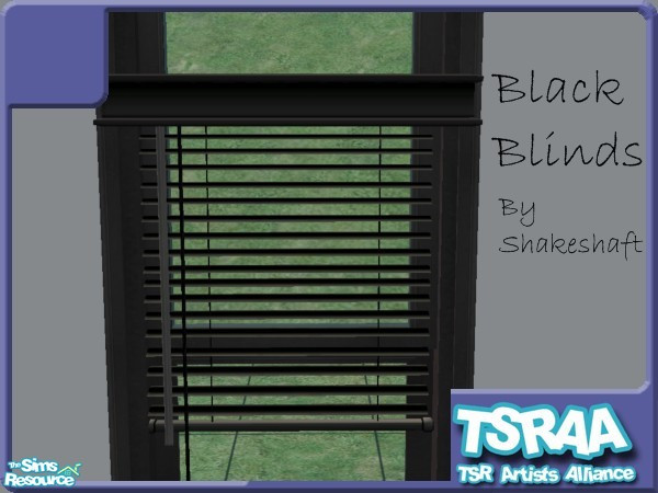 Sims 2 — Black Blinds by TSR Archive — Black Blinds, part of the Black and White Starter Kitchen Set, so ideal when