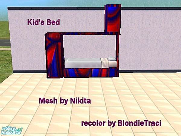 Sims 2 — Kid's Bed-red/blue-Bed Frame Only by blondietraci069 — This is one of my favorite beds to use for children. The