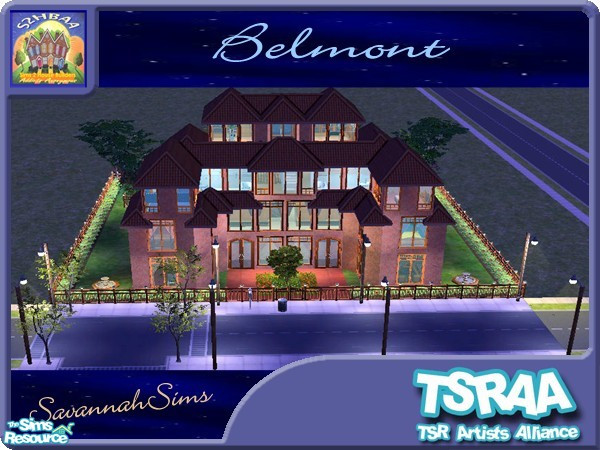 Sims 2 — TSRAA - S2HBAA - Belmont by oldmember_SavannahSims — A mansion with it's very own double bridge!! Set over 4
