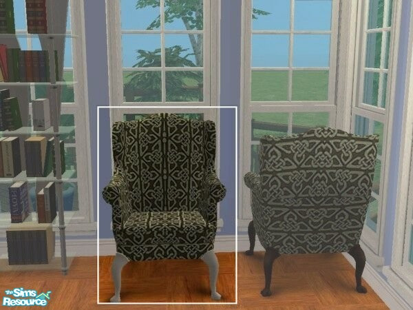 Sims 2 — LuxKingArm Chair #S009-058 white by modfan — Reprint of the Luxiary KingArm Chair w/white legs. Please do not