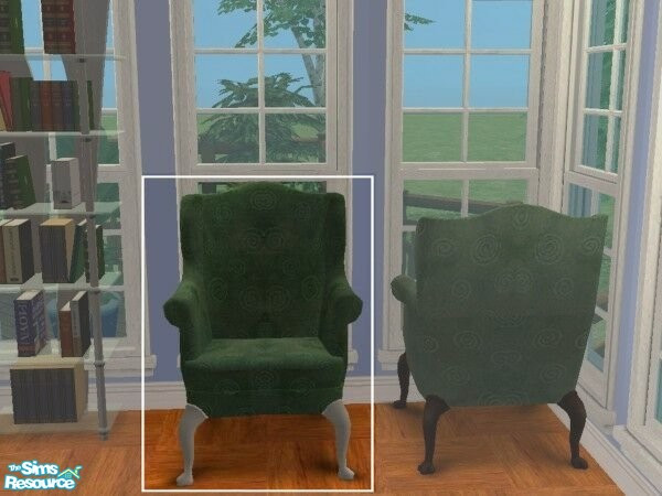 Sims 2 — LuxKingArm Chair #S009-056 white by modfan — Reprint of the Luxiary KingArm Chair w/white legs. Please do not