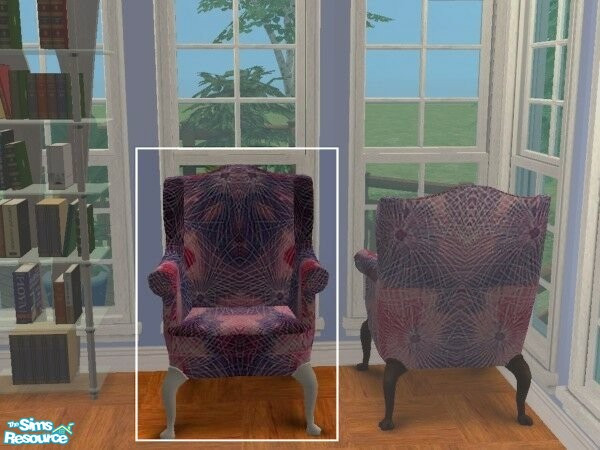 Sims 2 — LuxKingArm Chair #S009-055 white by modfan — Reprint of the Luxiary KingArm Chair w/white legs. Please do not