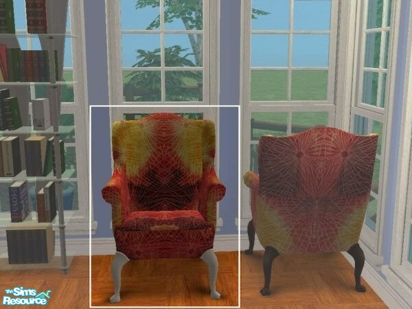 Sims 2 — LuxKingArm Chair #S009-053 white by modfan — Reprint of the Luxiary KingArm Chair w/white legs. Please do not