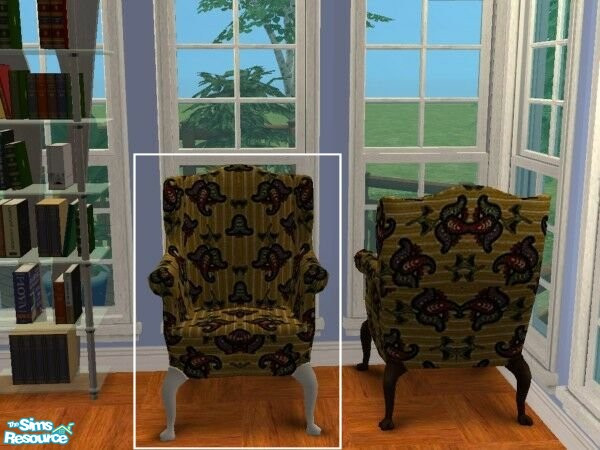Sims 2 — LuxKingArm Chair #S008-050 white by modfan — Reprint of the Luxiary KingArm Chair w/white legs. Please do not