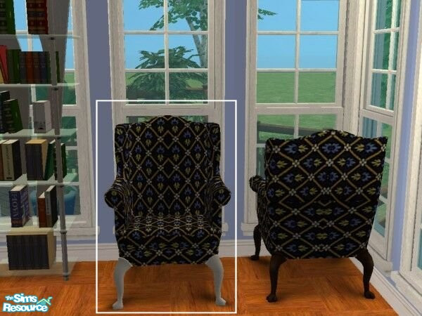 Sims 2 — LuxKingArm Chair #S008-046 white by modfan — Reprint of the Luxiary KingArm Chair w/white legs. Please do not