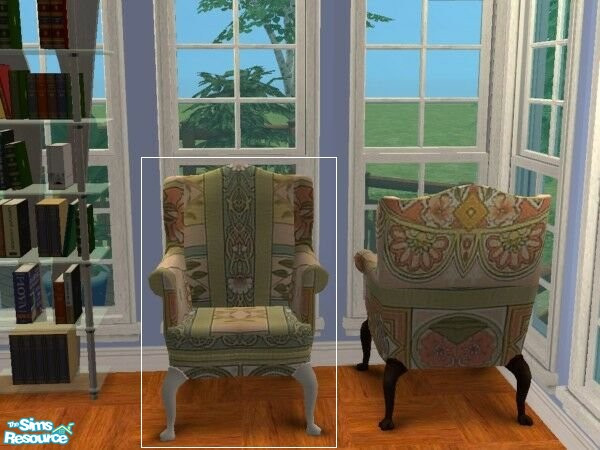 Sims 2 — LuxKingArm Chair #S008-044 white by modfan — Reprint of the Luxiary KingArm Chair w/white legs. Please do not