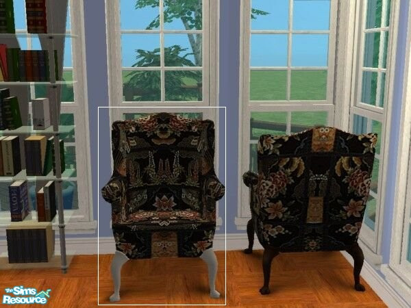 Sims 2 — LuxKingArm Chair #S008-043 white by modfan — Reprint of the Luxiary KingArm Chair w/white legs. Please do not