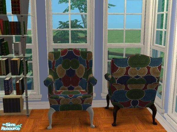 Sims 2 — LuxKingArm Chair #S007-040 white by modfan — Reprint of the Luxiary KingArm Chair w/white legs. Please do not