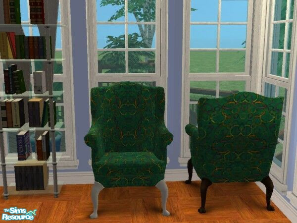 Sims 2 — LuxKingArm Chair #S007-035 white by modfan — Reprint of the Luxiary KingArm Chair w/white legs. Please do not
