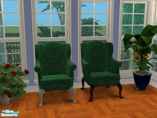 Sims 2 — LuxKingArm Chair #S007-035 brown by modfan — Reprint of the Luxiary KingArm Chair w/brown legs. Please do not