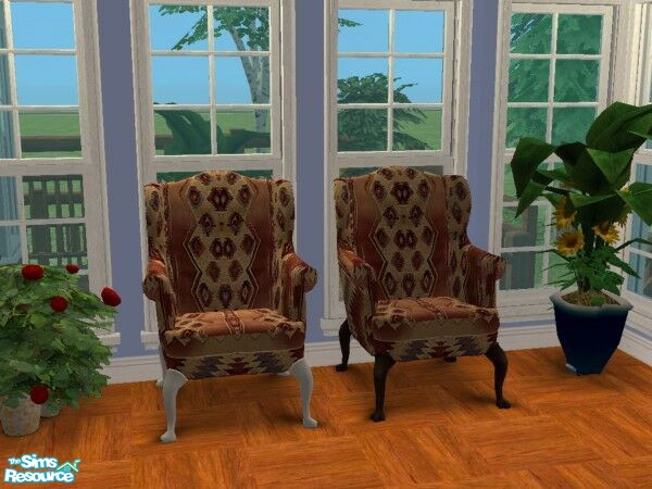 Sims 2 — LuxKingArm Chair #S007-033 brown by modfan — Reprint of the Luxiary KingArm Chair w/brown legs. Please do not