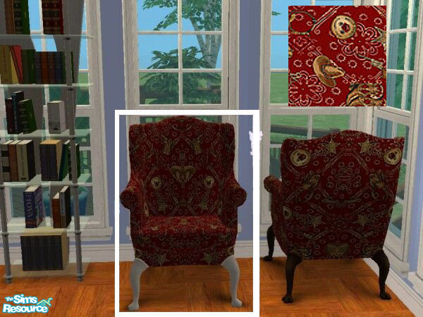 Sims 2 — LuxKingArm Chair #S006-030 white by modfan — Reprint of the Luxiary KingArm Chair w/white legs. Please do not
