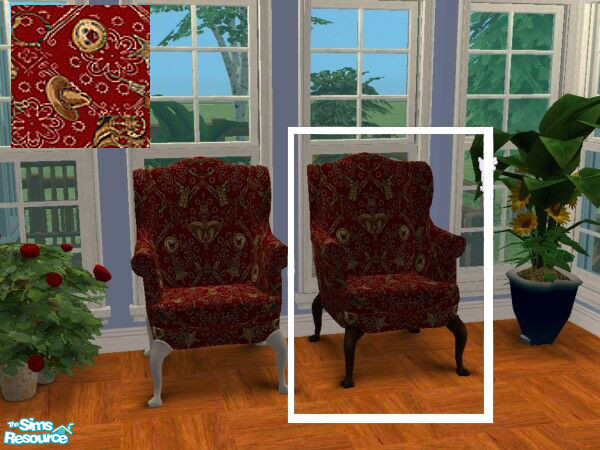 Sims 2 — LuxKingArm Chair #S006-030 brown by modfan — Reprint of the Luxiary KingArm Chair w/brown legs. Please do not