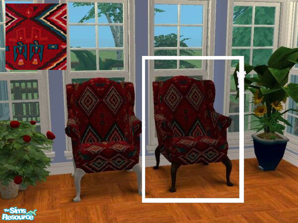 Sims 2 — LuxKingArm Chair #S006-029 brown by modfan — Reprint of the Luxiary KingArm Chair w/brown legs. Please do not