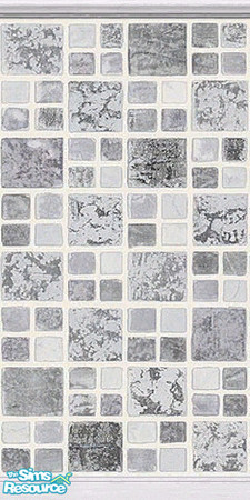 Sims 2 — Black and White Pastel Tiles 1 by TSR Archive — Part of a set of four Pastel Tiled walls with White Wood