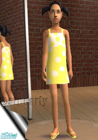 Sims 2 — Yellow Retro by STP Carly — Retro Dotted Cuties in 9 fun colors!