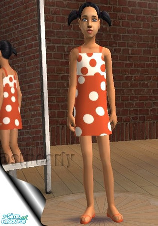 Sims 2 — Orange Retro by STP Carly — Retro Dotted Cuties in 9 fun colors!