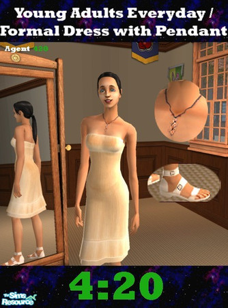 Sims 2 — Light Peach Dress for College Girls by Agent420 — This is a very Light Peach Dress. It is for Girls that are
