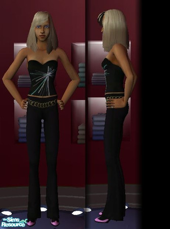 Sims 2 — YA Ribbon Burst boob tube by law3 — Based on a design from New Look, this is a simple black boob tube with a