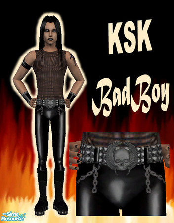 Sims 2 — KSK BadBoy "Wicked Black" by Knightskykyte — Hot, sexy vinyl outfit for your male sims to go out