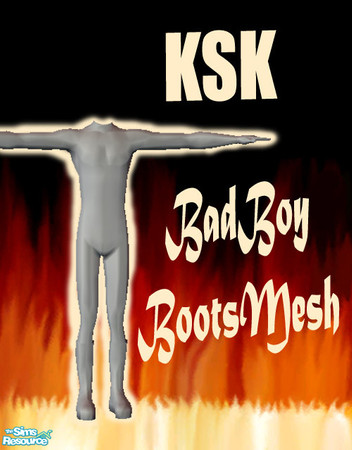 Sims 2 — KSK BadBoy Boots Mesh by Knightskykyte — Skintight outfit for males with form-fitting platform boots that