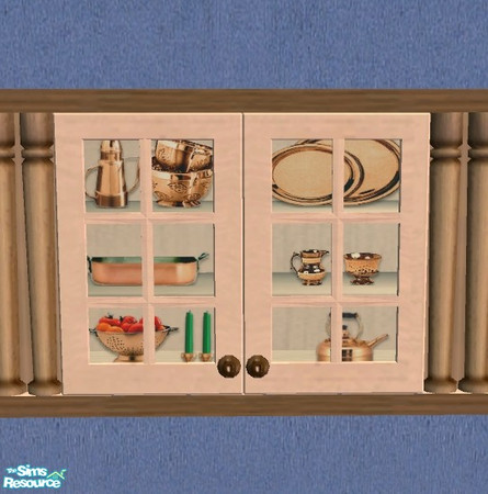 Sims 2 — Kitchen Copper Decor - Cabinet decor 2 by Bitzybus — Copper decor for kitchen walls and cabinets. Requires