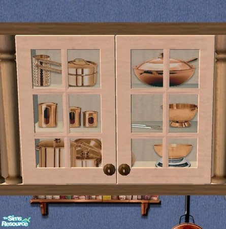 Sims 2 — Kitchen Copper Decor - Cabinet decor 3 by Bitzybus — Copper decor for kitchen walls and cabinets. Requires