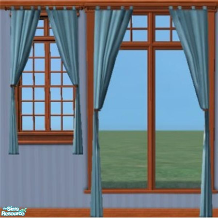 Sims 2 — Rags to Riches - "Barbados Blue" by Crissie0721 — Set of 10 curtains to add personality and charm to
