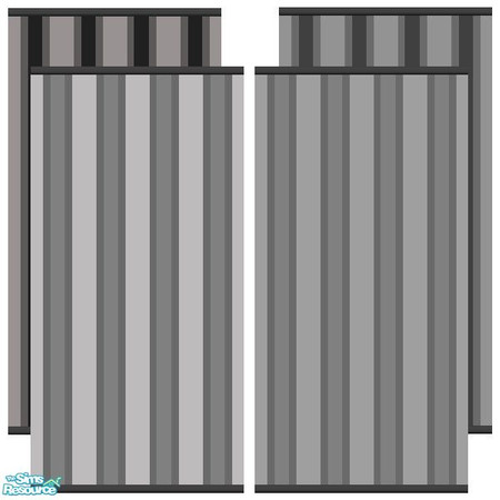 Sims 2 — Gray Striped Walls by queenmab75 — A set of gray striped walls. *TSRAA Member*