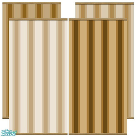 Sims 2 — Brown Striped Walls by queenmab75 — A set of brown striped walls. *TSRAA Member*