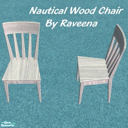 Sims 2 — Nautical Oak Dining Chair by Raveena — This is the dining chair to match the Nautical Oak dining table.
