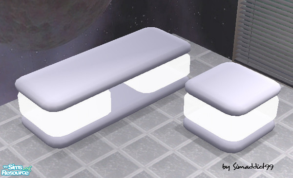 Sims 2 — White Metal Coffee Tables by Simaddict99 — this file will recolor both the rectangular and square coffee table.