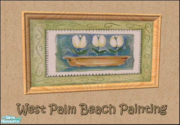 Sims 2 — West Palm Beach - Painting by Lezibeth — This tropical painting in soft sage and cream hues will compliment any