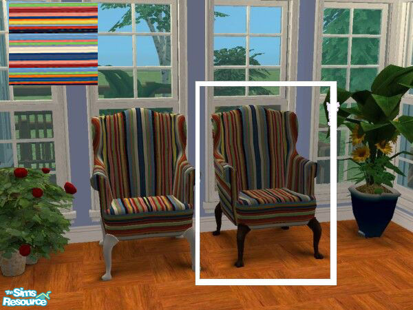 Sims 2 — LuxKingArm Chair #S006-027 brown by modfan — Reprint of the Luxiary KingArm Chair w/brown legs. Please do not