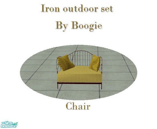 Sims 2 — Iron Outdoor Chair By Boogie by boogie woogie — This beautiful garden set is perfect for those lazy summer days.