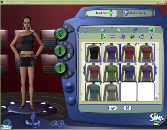 Sims 2 — A-sim-metrical Tank Top Set by jenm — Ten a-sim-metrical tank tops for your young adult/adult sims in 10