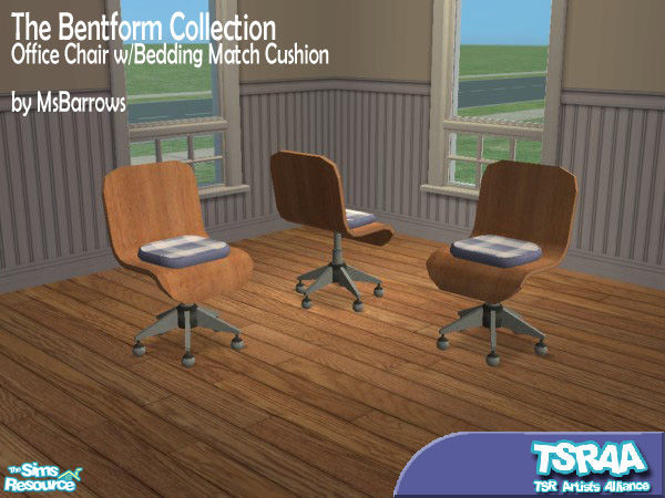 Sims 2 — Bentform Office Chair w/Bedding Match Cushion by MsBarrows — An office chair with bedding-match cushion for