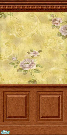 Sims 2 — Victorian Floral Walls II -Victorian Floral Crackle Wall by drewsoltesz — A set of three Victorian era floral