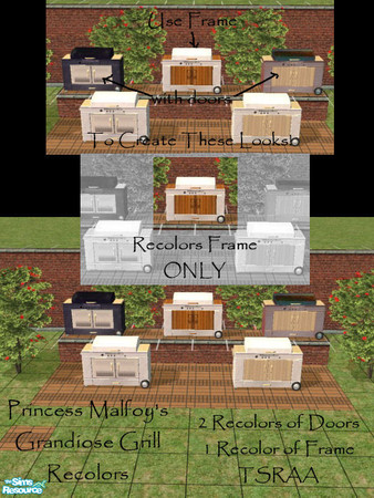 Sims 2 — Grandiose Grill White Frame Recolor ONLY by PrincessMalfoy — Part of the Summer Fun Park and Grilling Objects