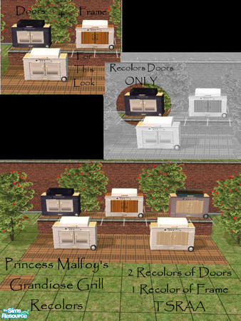 Sims 2 — Grandiose Grill Metal White Door ONLY by PrincessMalfoy — Part of the Summer Fun Park and Grilling Objects set.