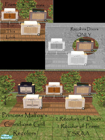 Sims 2 — Grandiose Grill Light Wood Door ONLY by PrincessMalfoy — Part of the Summer Fun Park and Grilling Objects set.