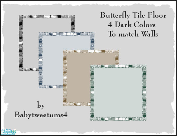 Sims 2 — Butterfly Mosaic Tile Floors by babytweetums4 — These tile floors were made to match my Butterfly Mosaic Tile