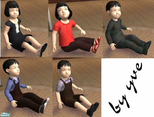 Sims 2 — Toddler set by yve — A set with dark clothes for your toddler, PJ\'s for both gender