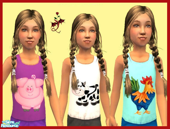 Sims 2 — Farm Yard Friends by cariadbach — Casual wear for your Sims . Consists of three vest with co -ordinating jeans.