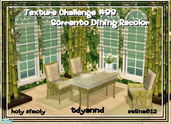 Sims 2 — TC 88 Sorrento Dining Recolor Set 2 by tdyannd — One in a set of three dining room sets using the TC 88 textures