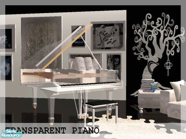 Sims 2 — Esthetique living - Transparent piano by kibanahnah — A music room,shiny,zen,perfect to relax while listening to