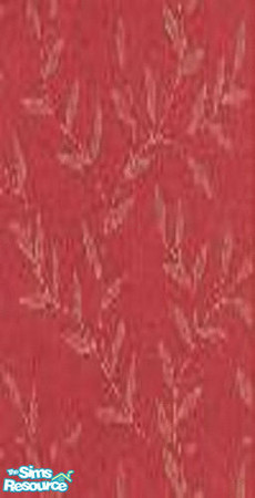 Sims 2 — RedLeaf WallPaper by cazza2 — Red wallpaper with a leaf pattern